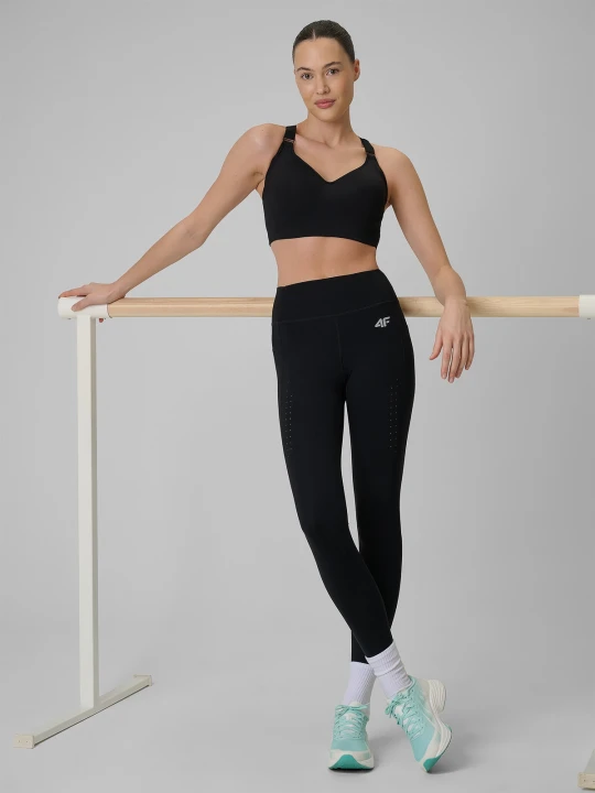 Zdjęcie produktu 4F Legginsy treningowe szybkoschnące damskie - czarne XL