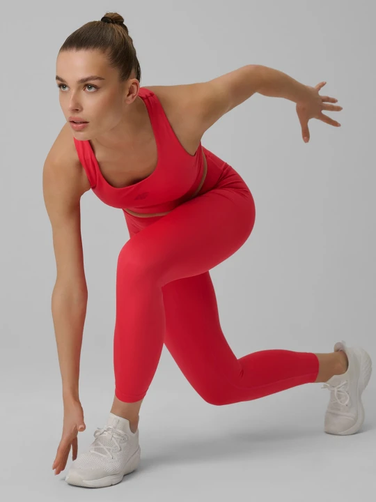 Zdjęcie produktu 4F Legginsy treningowe szybkoschnące damskie - czerwone XL Różowy