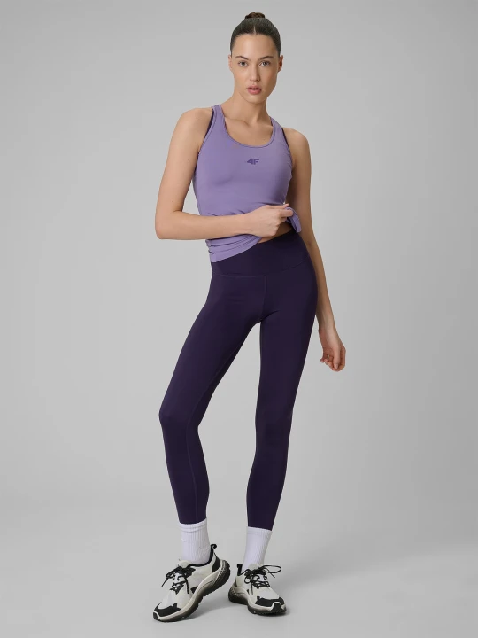 Zdjęcie produktu 4F Legginsy treningowe szybkoschnące damskie - fioletowe XL