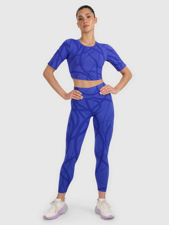 Zdjęcie produktu 4F Legginsy treningowe szybkoschnące damskie - niebieskie XS