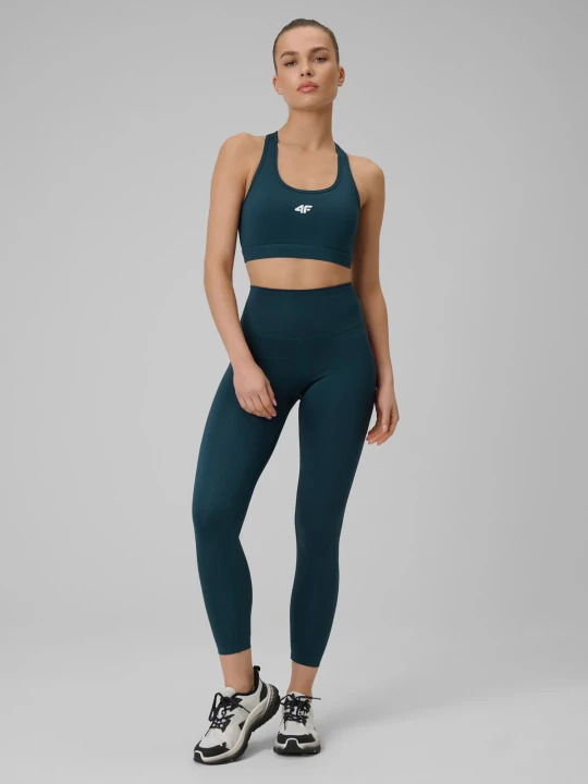 Zdjęcie produktu 4F Legginsy treningowe szybkoschnące damskie - turkusowe XS Turkusowy