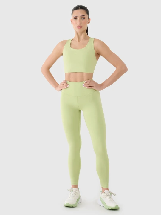 Zdjęcie produktu 4F Legginsy treningowe z wysokim stanem damskie - zielone XS