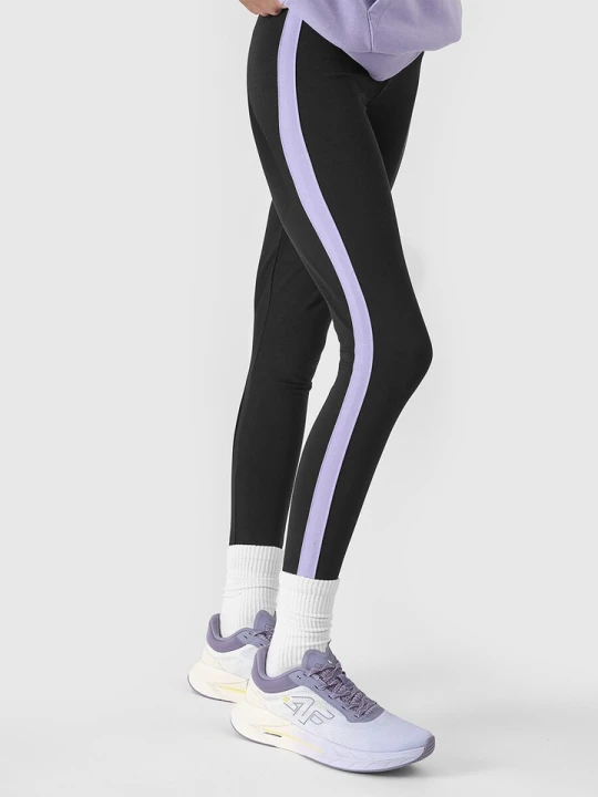 Zdjęcie produktu 4F Legginsy w kolorze czarno-fioletowym rozmiar: 128
