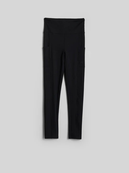 Zdjęcie produktu 4F Legginsy z prążkowanej dzianiny damskie - czarne S