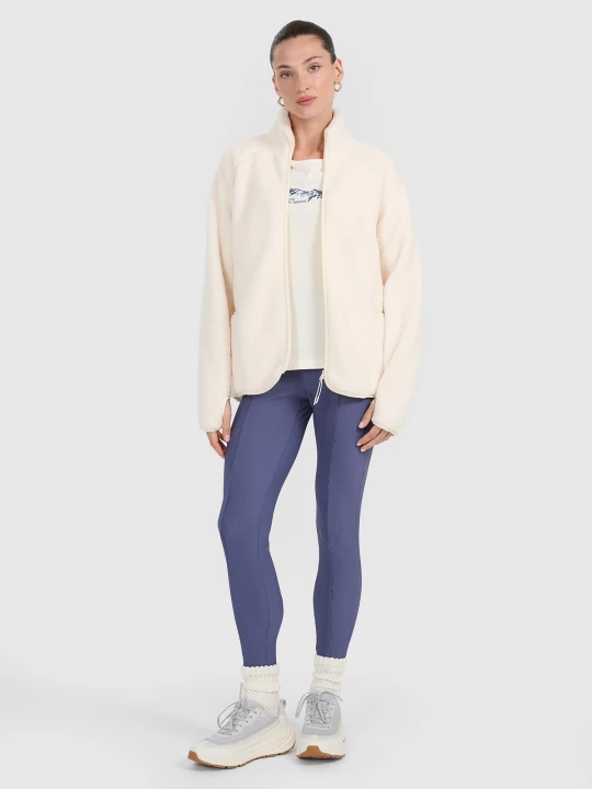 Zdjęcie produktu 4F Legginsy z prążkowanej dzianiny damskie - granatowe XS