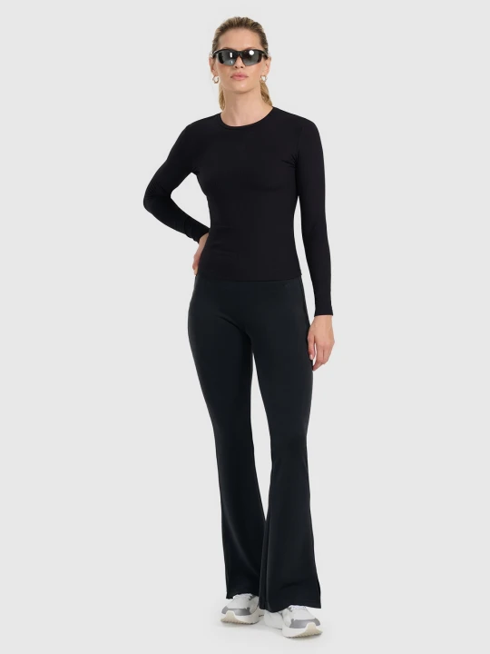 Zdjęcie produktu 4F Legginsy z rozszerzanymi nogawkami damskie - czarne XS