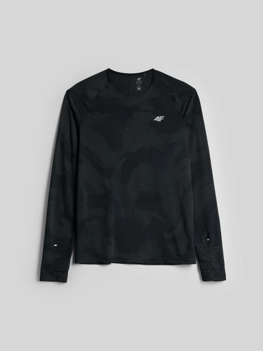 Zdjęcie produktu 4F Longsleeve do biegania szybkoschnący męski - czarny M