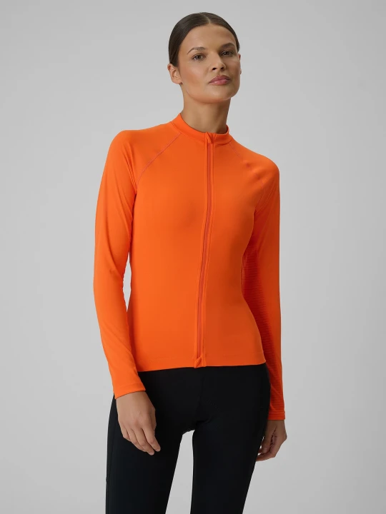 Zdjęcie produktu 4F Longsleeve kolarski damski - pomarańczowy XL
