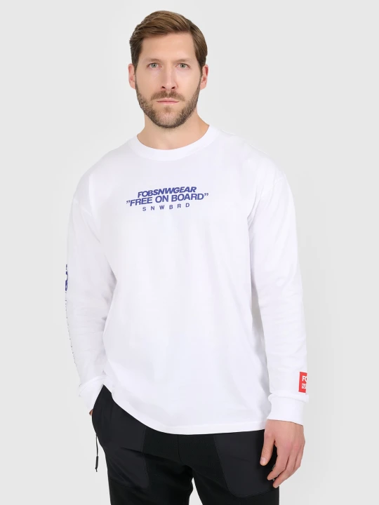 Zdjęcie produktu 4F Longsleeve loose z nadrukiem męski - biały S
