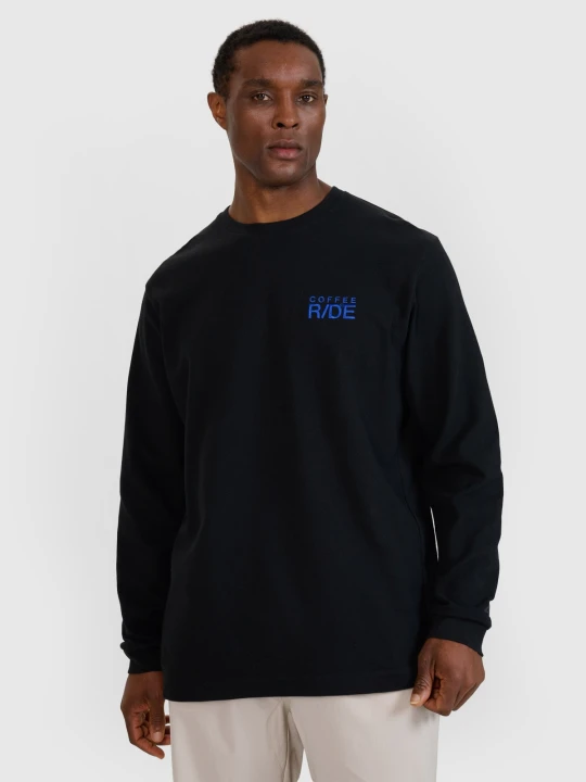 Zdjęcie produktu 4F Longsleeve oversize z nadrukiem męski - czarny M