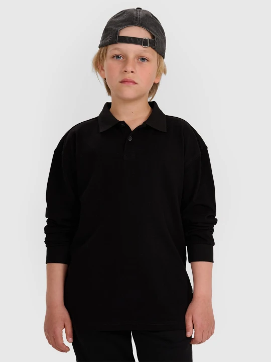Zdjęcie produktu 4F Longsleeve polo regular chłopięcy - czarny 134 (8-9 lat)
