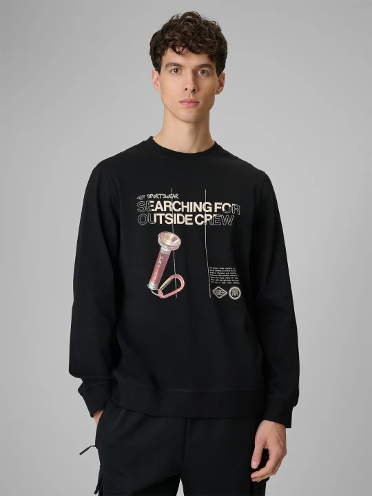 Zdjęcie produktu 4F Longsleeve regular z nadrukiem męski - czarny L