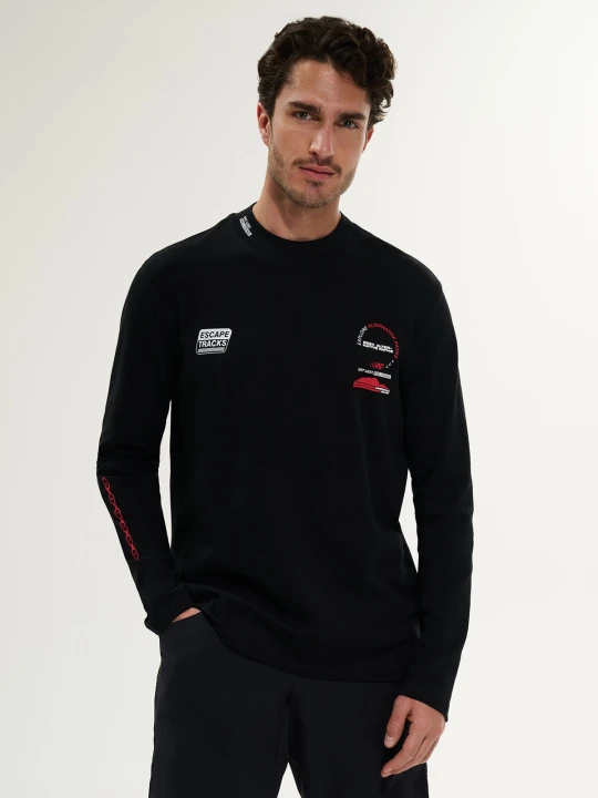 Zdjęcie produktu 4F Longsleeve relaxed z nadrukiem męski - czarny L