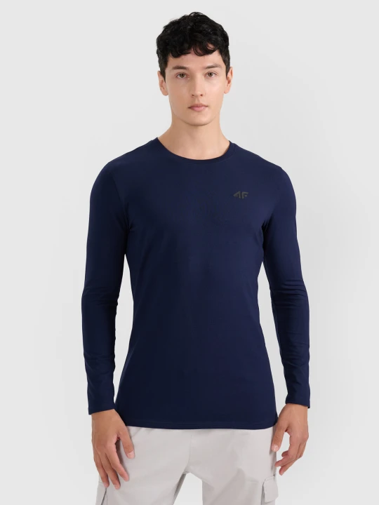 Zdjęcie produktu 4F Longsleeve slim gładki męski - granatowy XL