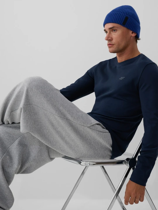 Zdjęcie produktu 4F Longsleeve slim gładki męski - granatowy M