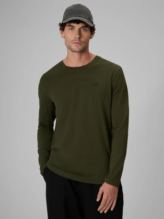 Zdjęcie produktu 4F Longsleeve slim gładki męski - khaki M zielony