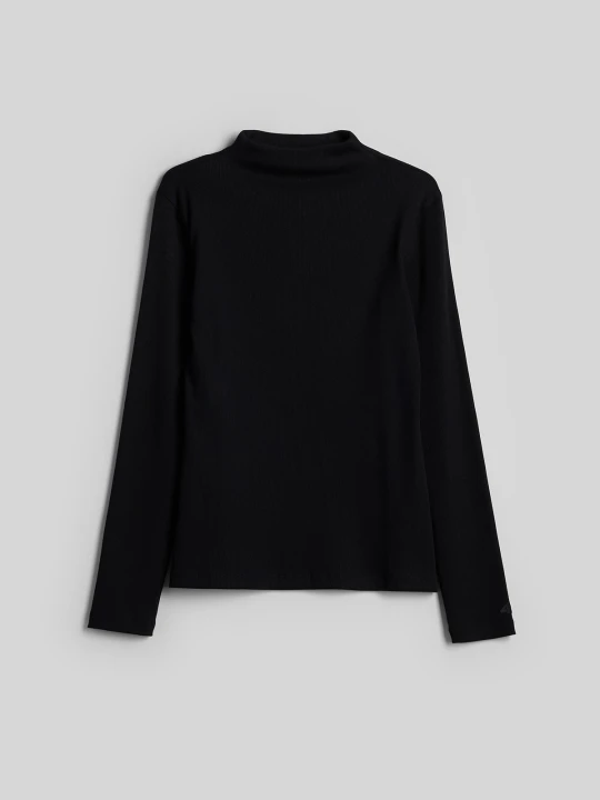 Zdjęcie produktu 4F Longsleeve slim z prążkowanej dzianiny damski - czarny L