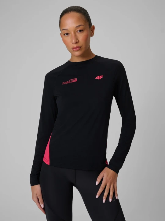 Zdjęcie produktu 4F Longsleeve trekkingowy regular damski - czarny XL