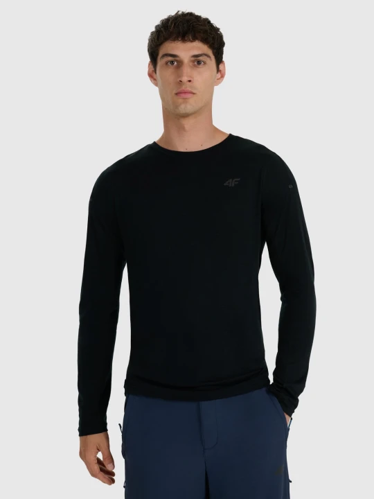 Zdjęcie produktu 4F Longsleeve trekkingowy szybkoschnący z wełną merino męski - czarny XL