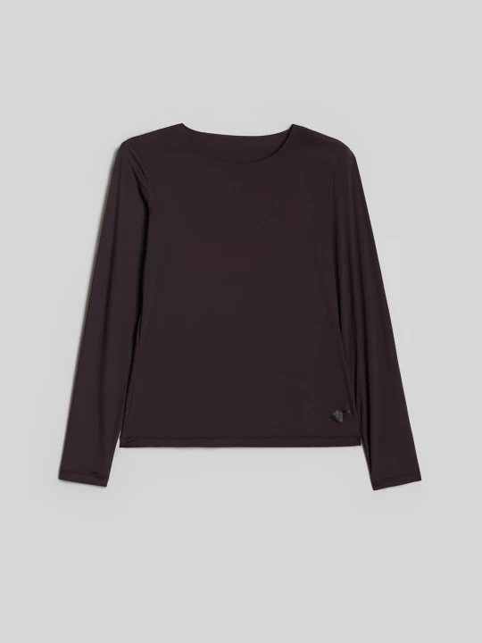 Zdjęcie produktu 4F Longsleeve treningowy slim szybkoschnący damski - brązowy M