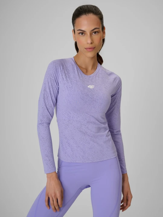 Zdjęcie produktu 4F Longsleeve treningowy slim szybkoschnący damski - fioletowy M
