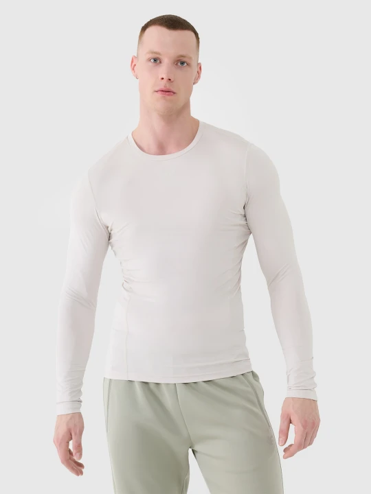 Zdjęcie produktu 4F Longsleeve treningowy szybkoschnący męski - beżowy XXL