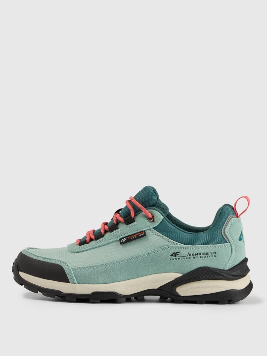 Zdjęcie produktu 4F Niskie buty trekkingowe HILLBORN z elementami zamszowymi damskie - turkusowe 38 Turkusowy