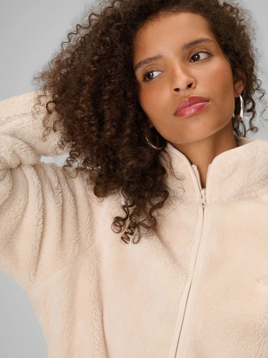 Zdjęcie produktu 4F Polar loose ze stójką damski - kremowy XL Biały