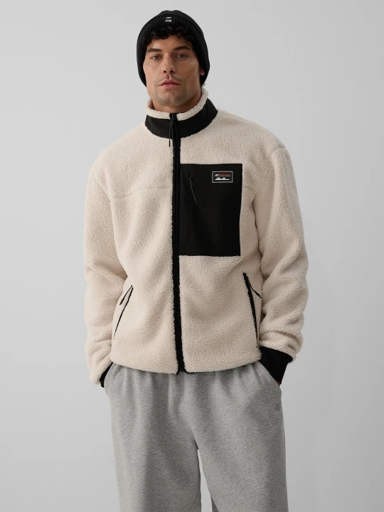 Zdjęcie produktu 4F Polar regular sherpa ze stójką męski - kremowy S