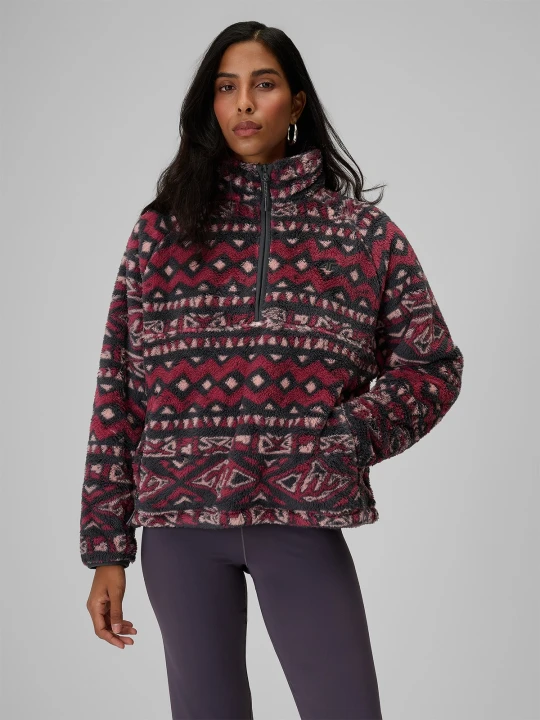 Zdjęcie produktu 4F Polar ze stójką loose damski - multikolor XS Burgundowy