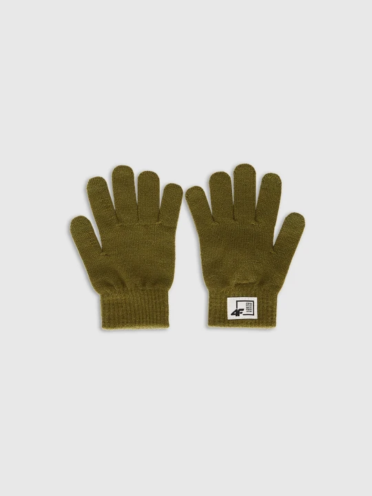 Zdjęcie produktu 4F Rękawiczki dzianinowe z wiskozą dziecięce - khaki S / M zielony