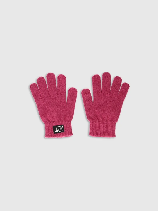 Zdjęcie produktu 4F Rękawiczki dzianinowe z wiskozą dziecięce - różowe L / XL