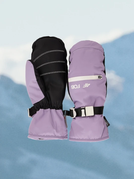 Zdjęcie produktu 4F Rękawiczki snowboardowe Thinsulate membrana 10000 damskie - fioletowe XL