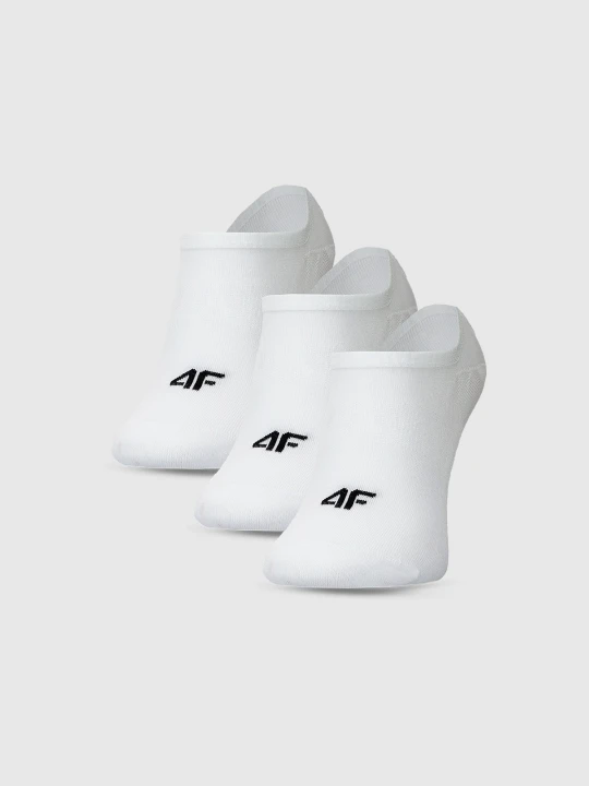 Zdjęcie produktu 4F Skarpetki casual stopki (3-pack) męskie - białe 43-46