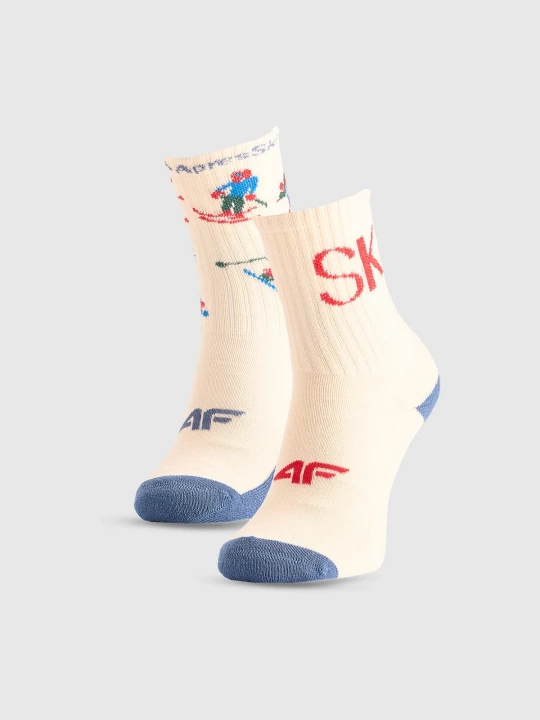 Zdjęcie produktu 4F Skarpetki casual za kostkę (2-pack) chłopięce - multikolor 32-34 Biały