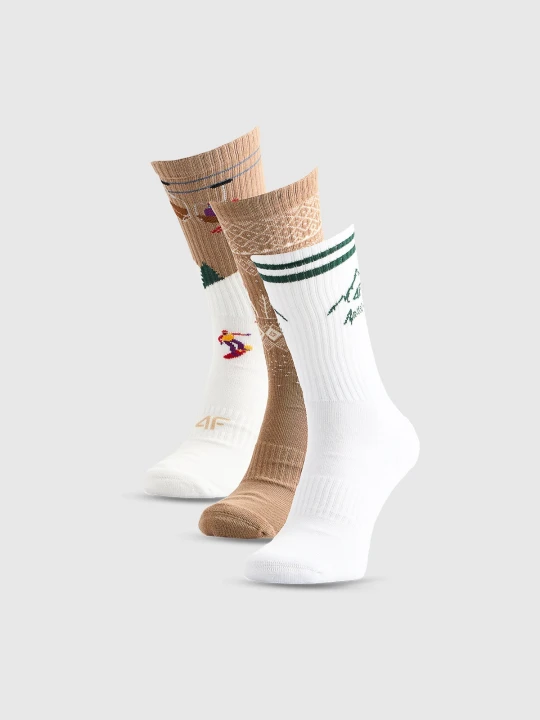 Zdjęcie produktu 4F Skarpetki świąteczne długie (3-pack) damskie - multikolor 35-38