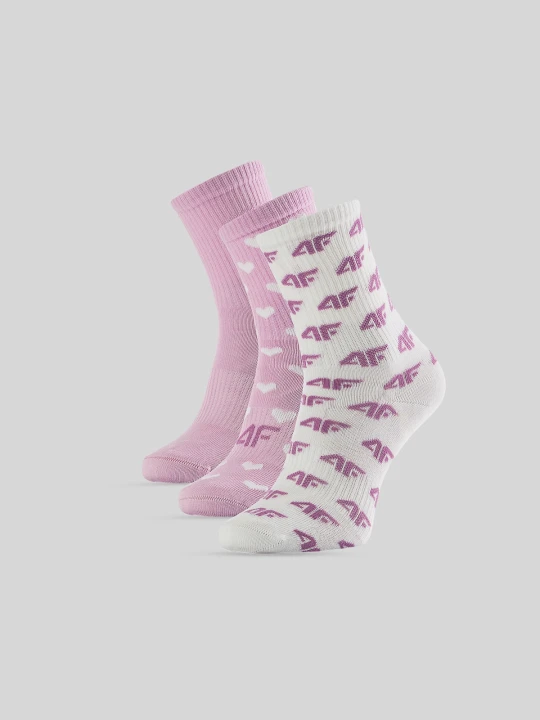 Zdjęcie produktu 4F Skarpetki długie (3-pack) dziewczęce - różowe 32-34