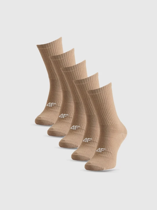 Zdjęcie produktu 4F Skarpetki długie (5-pack) damskie - beżowe 39-42