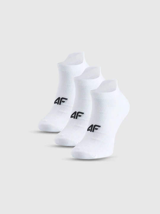 Zdjęcie produktu 4F Skarpetki treningowe przed kostkę (3-pack) męskie - białe 39-42