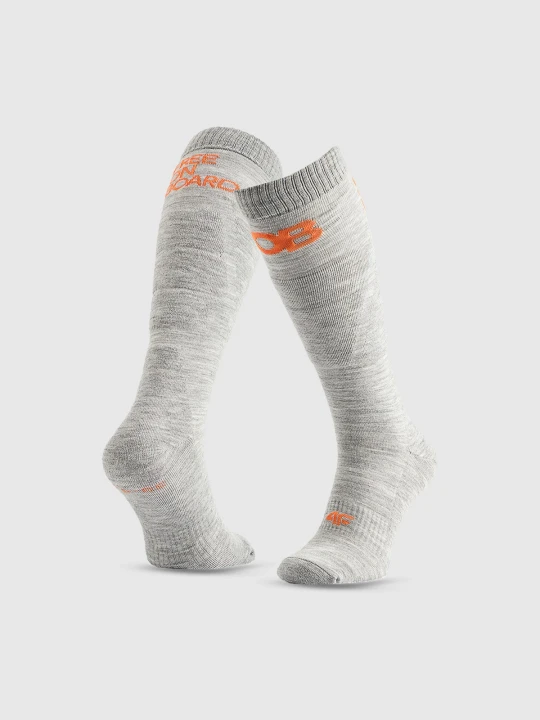 Zdjęcie produktu 4F Skarpety snowboardowe męskie - szare 43-46