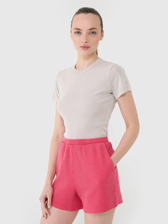 Zdjęcie produktu 4F Spodenki casual z dzianiny waflowej damskie - różowe XS