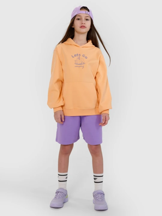 Zdjęcie produktu 4F Spodenki dresowe dziewczęce - fioletowe 122 (6-7 lat)