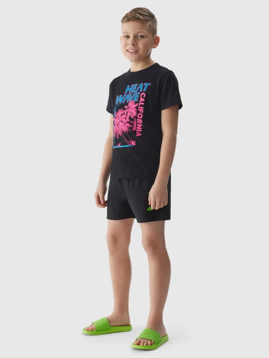 Zdjęcie produktu 4F Spodenki plażowe boardshorty chłopięce - czarne 122 / 128 (6-8 lat)