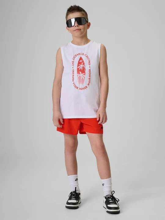 Zdjęcie produktu 4F Spodenki plażowe boardshorty chłopięce - czerwone 158 / 164 (12-14 lat)