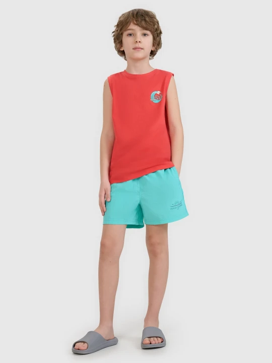 Zdjęcie produktu 4F Spodenki plażowe boardshorty chłopięce - turkusowe 122/128 (6-8 lat) Turkusowy