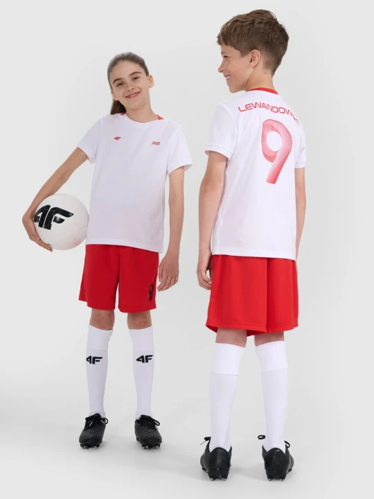 Zdjęcie produktu 4F Spodenki sportowe dziecięce 4F JUNIOR x Robert Lewandowski - czerwone 122 / 128 (6-8 lat)