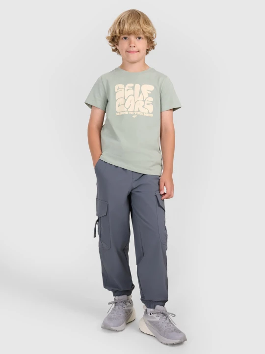 Zdjęcie produktu 4F Spodnie casual cargo chłopięce - szare 122 (6-7 lat)
