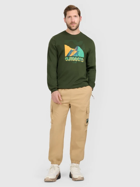 Zdjęcie produktu 4F Spodnie casual cargo męskie - beżowe XL
