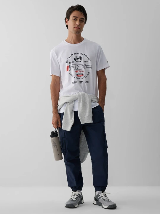 Zdjęcie produktu 4F Spodnie casual cargo męskie - granatowe XL