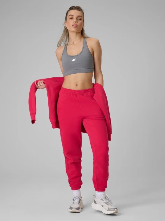 Zdjęcie produktu 4F Spodnie dresowe joggery damskie - czerwone XL
